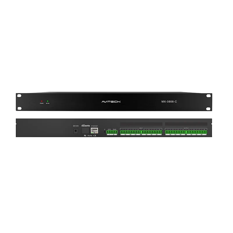 12V Dante 8 8 Out Network Audio Processor