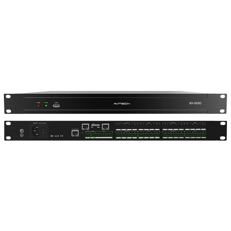 Dante 8 8 Out Network Audio Processor